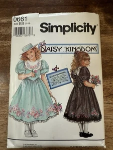 Vintage Simplicity Pattern #661 Daisy Kingdom Dress 1992 UNCUT Size BB 12-14 - Picture 1 of 3