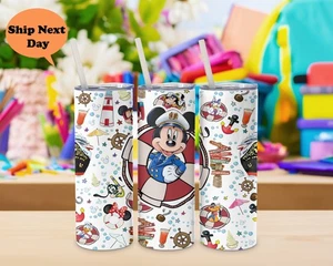 Mickey and Friends Disney Cruise Tumbler,  Disney Family Cruise Trip Tumbler - Picture 1 of 10