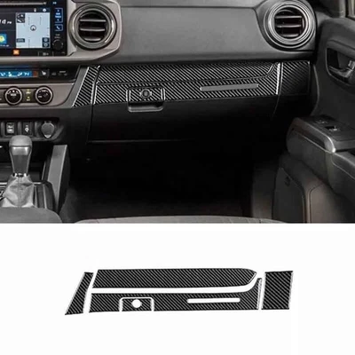 Interior Glove Box Kit For Toyota Tacoma Cover Trim 2016-2021 Carbon Fiber 5Pcs - Image 1 of 4