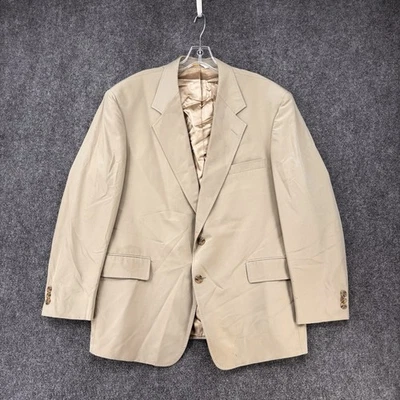 LL Bean Men’s Beige Sport Coat Size 44R Made In USA Preppy Classic Lined - Image 1 of 4