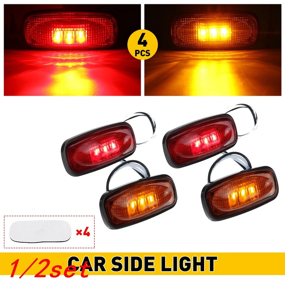 双床挡泥板侧标记 LED 灯适用于 03-18 道奇 Ram 3500 红色琥珀色 2/4/6 — 第 1/1 张图片