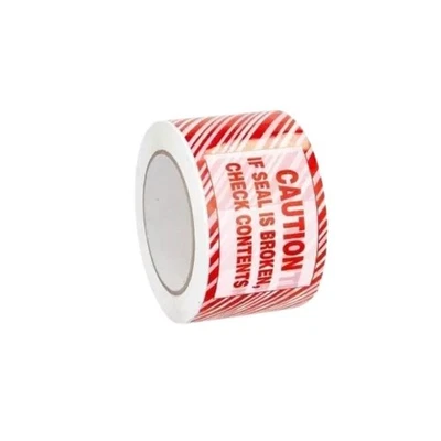 Red Strips Tamper Evident Security Tape 2.83 Inch x 110 Yards 1.9 Mil 48 Rolls - Image 1 of 3