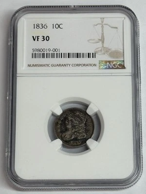 1836 capped bust dime - Image 1 of 4