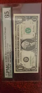 $1 2001 STAR NOTE - PMG Graded 65EPQ FR1927-G* FRN - Error Replacement *766 - Picture 1 of 4