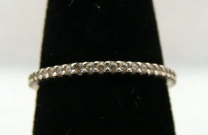 Anillo banda de eternidad Silpada R2750 de plata esterlina y circonita cúbica transparente talla 5,5 - Imagen 1 de 6