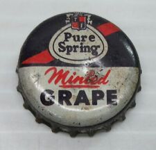 Pure Spring Minted Grape Soda Pop Bottle Cap Crown - cork lined