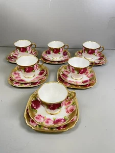 Royal Albert Crown China - Juego de piezas de rosa inglesa antigua - 18 piezas - 6 tríos de té - Imagen 1 de 11