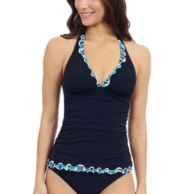 Profile by Gottex L108155 Womens Black Tempo Halter Tankini Top Size US 10 - Image 1 of 4