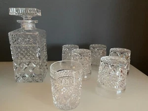 Whiskyset Bleikristall 6 Gläser 1 Karaffe ca. 38 Jahre alt perfektes Zustand - Bild 1 von 3