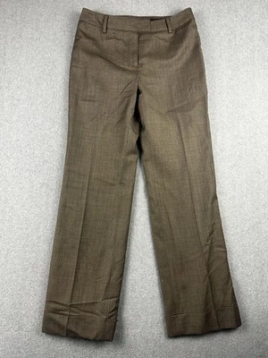 Pantalones Brooks Brothers Mujer 4P Marrón Caroline Fit Lana Vitale Barberis Canonico Foto 1 de 4