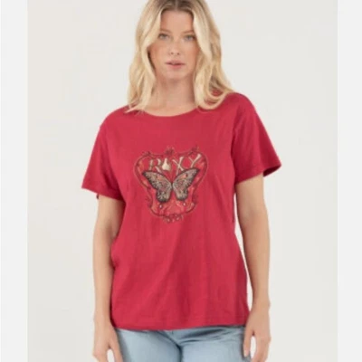 Camiseta para mujer Roxy Fly To Paradise de gran tamaño calce relajado Foto 1 de 4