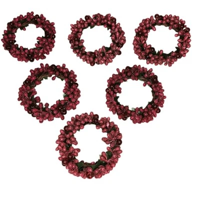 Juego de seis servilletas Pier 1 rojo arándano azucarado en caja original Foto 1 de 4