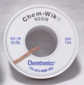 CHEMTRONICS Chem-Wik 10-25L Rosin Desoldering Braid 2.5mm x 7.5m - Imagen 1 de 1