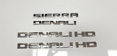 4PCS Chrome GMC SIERRA DENALI HD Duramax 2500HD 3500HD Letters Emblem Badge - Image 1 of 4