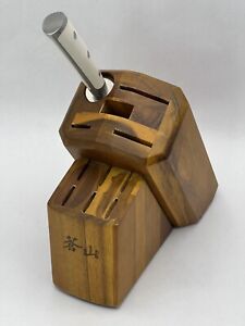 Cangshan S1 Series 11 Slot Acacia Wood Knife Block w/ Knife Sharpener