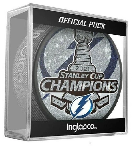 Tampa Bay Lightning 2021 Stanley Cup Champions Special Edition Glitter Puck Cube Cover
