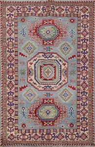 South-western Kazak Wool Rug: Handmade Traditional Patterns 4x6 ft - Picture 1 of 20