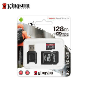 Kingston 128GB Canvas React Plus Kit microSDXC Card UHS-II U3 V90 up to 285MB/s