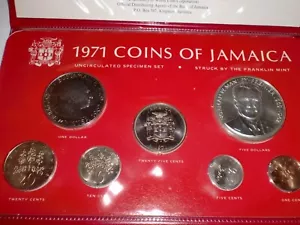JAMAICA-7 PZ. SET ESEMPLARI - 1971 BY FRANKLIN IN PERFETTE CONDIZIONI IN SACCHETTO DI PLASTICA ORIGINALE - Foto 1 di 8