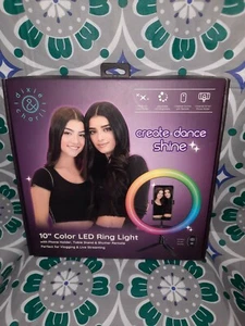 Dixie & Charli 10"" Farbe LED Ring Licht Tisch Ständer Handy Halter Verschluss Fernbedienung - Bild 1 von 7