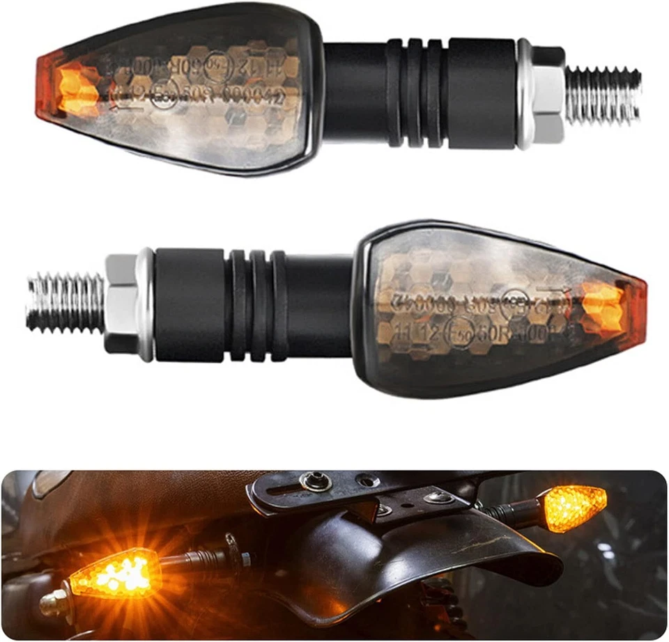  2*Universal Mini Amber Motorcycle LED Turn Signal Blinker Light Kit - Image 1 of 4