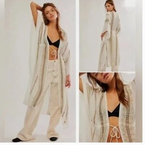 Kimono Costa Smeralda Free People nuovo senza etichette in avorio antico TAGLIA UNICA - Foto 1 di 7