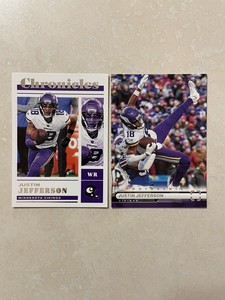 2022 Chronicles Justin Jefferson Photogenic & Chronicles Cards. Vikings Star
