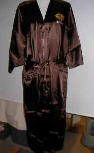 SATINY ROBE, BROWN, MEDIUM, 2 AVAILABLE FOR PURCHASE - Picture 1 of 7