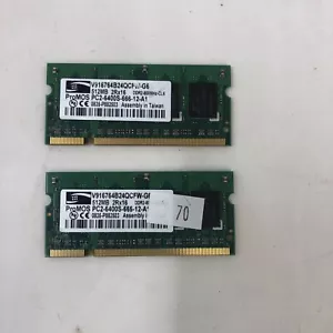 PROMOS V916764B24QCFW-G6 512MB DDR2 RAM PC2-6400S 2RX16X2 (TOTAL 1GB) - USED - Picture 1 of 2