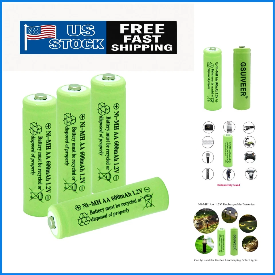 Ni-mh AA 600mah 1.2v Rechargeable Battery for Outdoor Solar Lights Garden Lamp4