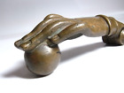 Original Bronze " Damen Hand mit Kugel " Türklopfer um 1860 Tür- Glocke Klingel