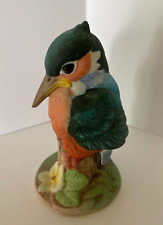 Vtg Hand Painted Bisque Kingfisher Bird Figurine #6350 Andrea by Sadek Signed