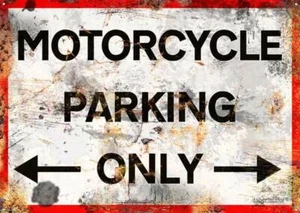 Motorcycle Parking, Motorbike Metal Sign Plaque, Biker Garage Gift Idea - Picture 1 of 15