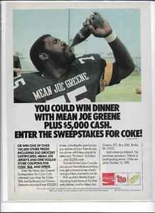 1981 Mean Joe Greene (Pittsburgh Steelers) Coca-Cola Magazine Print Ad - 8x11 - Picture 1 of 1