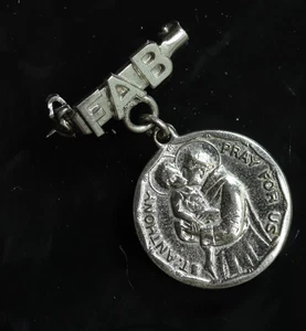 National St. Anthony Shrine NYC Appreciation Medal Monogram Pin Fr L Gallagher - Picture 1 of 3