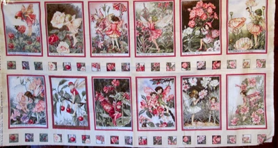 Panel Flower Blossom Fairies DC 3935 Michael Miller Cicely Mary Barker Panel Foto 1 de 4