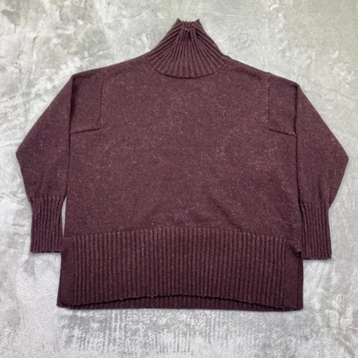 Suéter Cuello Alto EILEEN FISHER Borgoña Lana Marino Extrafina Hilo Italiano XS Foto 1 de 4