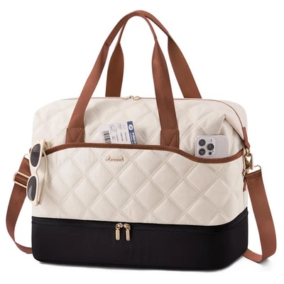 Bolsas de fin de semana para mujer con compartimento para zapatos, bolsa de viaje ligera... Foto 1 de 4