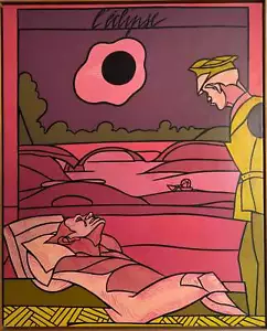 L'éclipse Valerio Adami Opera Unica in Acrilico su Tela con Cornice 130x162 - Foto 1 di 1