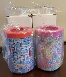 LILLY PULITZER Set Of 2 Insulated Can Tumbler Boatylicious & Flock Of Fun - NIB! - Picture 1 of 5