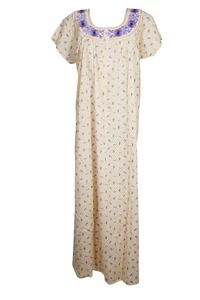 Women's Peach Maxi Dress Printed Soft Comfy Sleepwear Nightgown Housedress XL