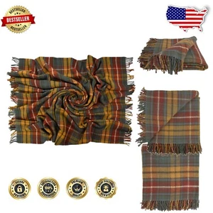 Highland Tweeds 100 % reine Schurwolle Tartan Überwurf - Antik Buchanan Eleganz - Bild 1 von 9