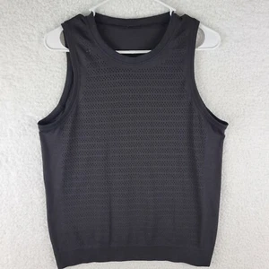 Lululemon Black Breeze By Muscle Tank II Squad Mesh Perforated Sleeveless Top 8? - Picture 1 of 6