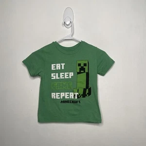 Mojang Minecraft Creeper Shirt Boys Size XS 4-5 Green Short Sleeve Gaming  - Picture 1 of 5