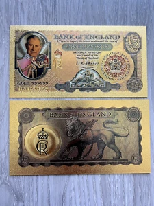 Gold Foil/Souvenir Note - Coronation of His Majesty King Charles III - FREE SHIP - Picture 1 of 5