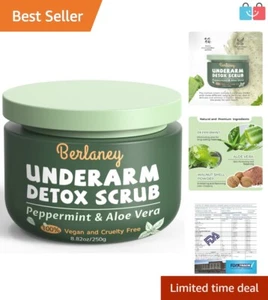 Natural Armpit Detox Scrub 8.8 oz - Peppermint & Aloe Vera for Odor Removal - Picture 1 of 11