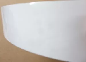 White High Gloss PVC edgebanding 3/4" x 120" preglued hot melt adhesive .75" - Picture 1 of 9