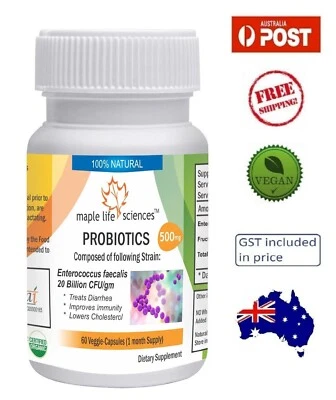 Probiotic Enterococcus Faecalis 20 Billion CFU/gm Capsules - 500mg - AU Stock - image 1 of 3