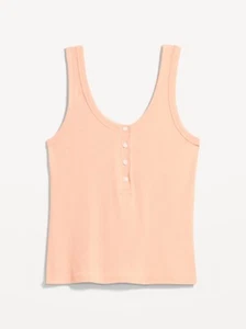 Top sin mangas Old Navy para mujer UltraLite tejido a costillas Henley salón melocotón talla S 2X $20 - Imagen 1 de 2