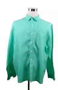 Tommy Bahama Green Linen Shirt Men's XL Caribbean Beach Long Sleeve Full Button - Picture 1 of 8